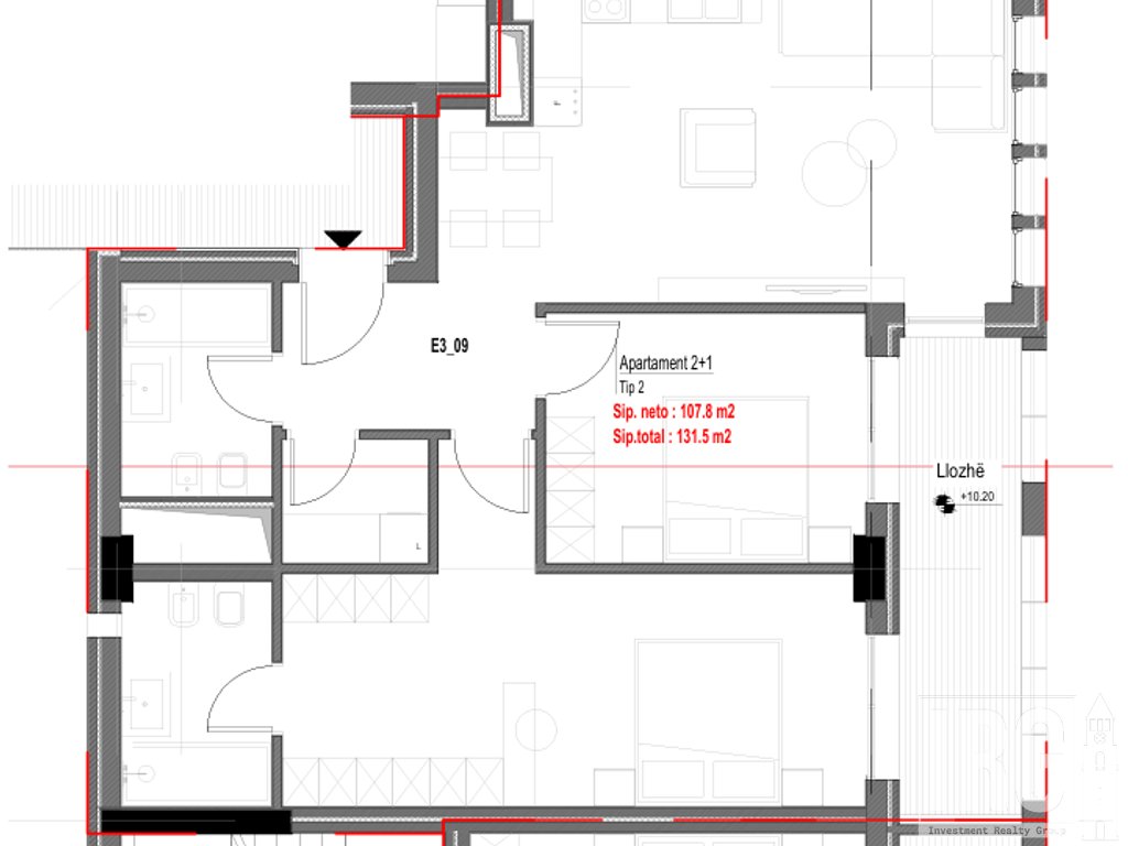 Apartament 2+1+2 tek Morina City, Dhermi