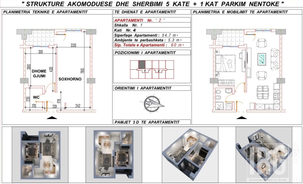 SHITET APARTAMENT 1+1 TEK “SELUNA REZIDENCE” MALI I ROBIT| 73,000€