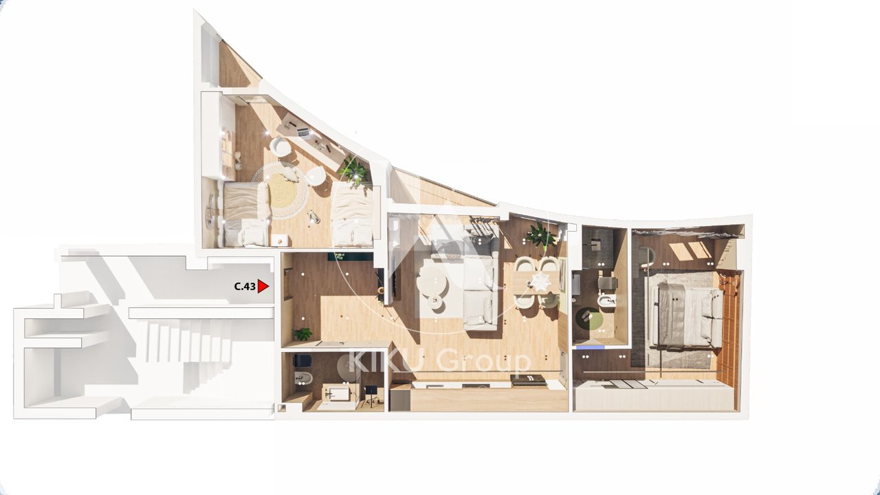 Apartament 2+1, 2 tualete, 2 ballkone DON BOSKO