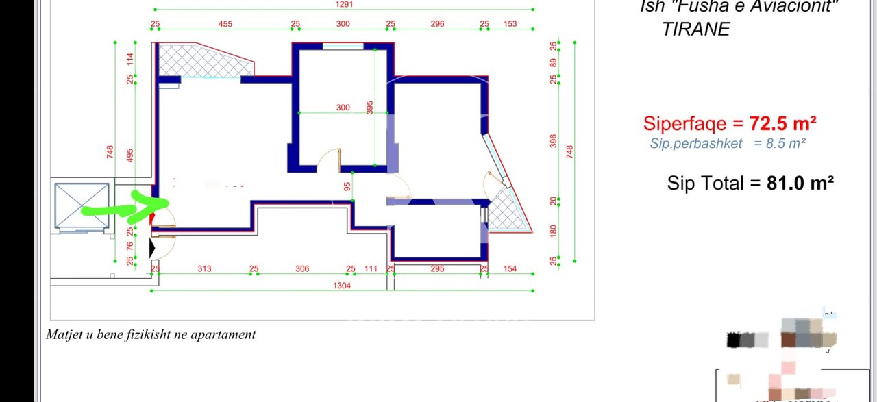 SHITET APARTAMENT 2+1 – ISH FUSHA E AVIACIONIT