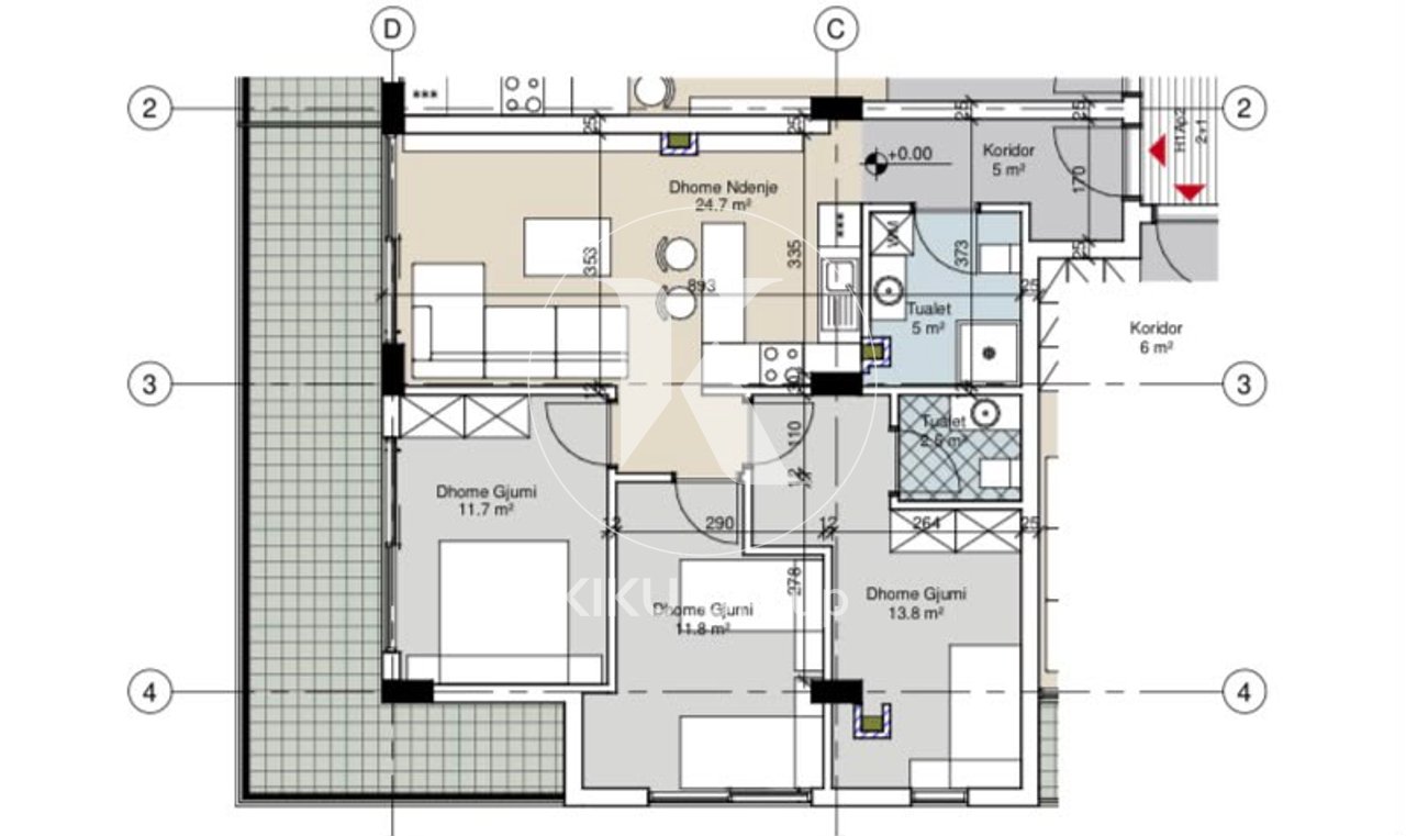 Apartament 3+1 në Shitje – Porto Lalzi, Vija e Parë me Detin