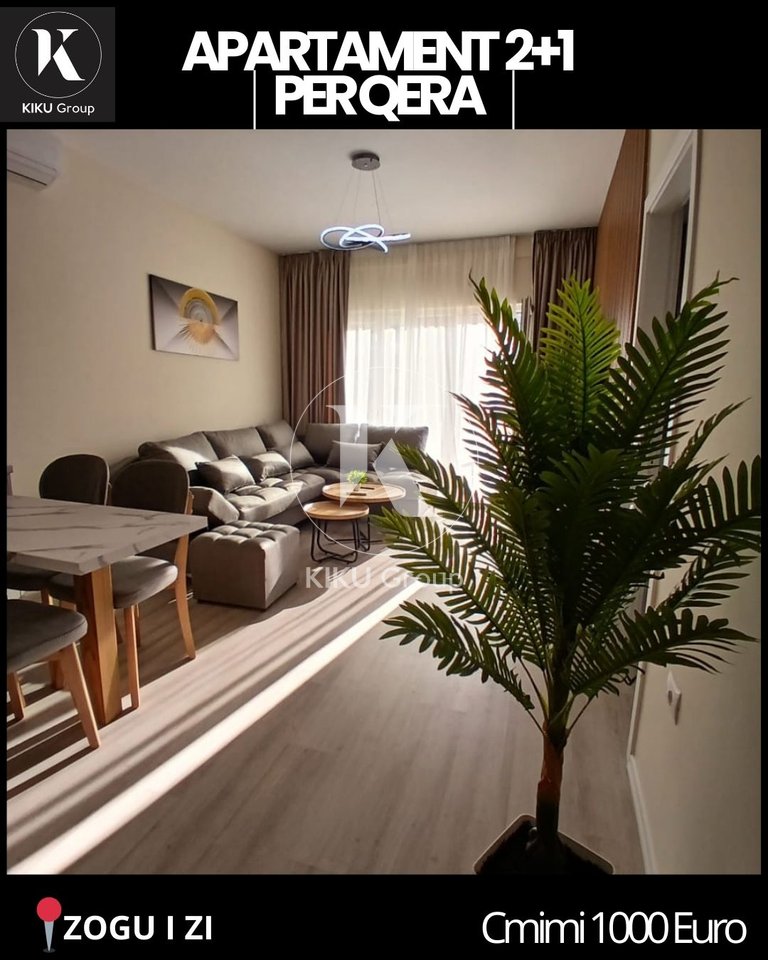 Apartament 2+1 me qira –  Prane zogut te zi