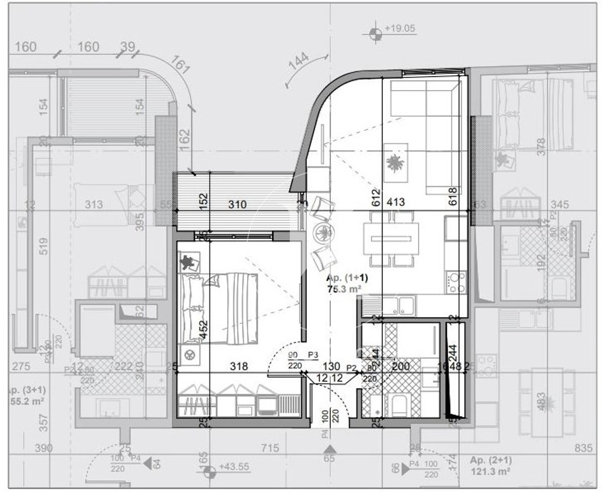 Shitet Apartament 1+1 + Post Parkimi – Bazaar Gate