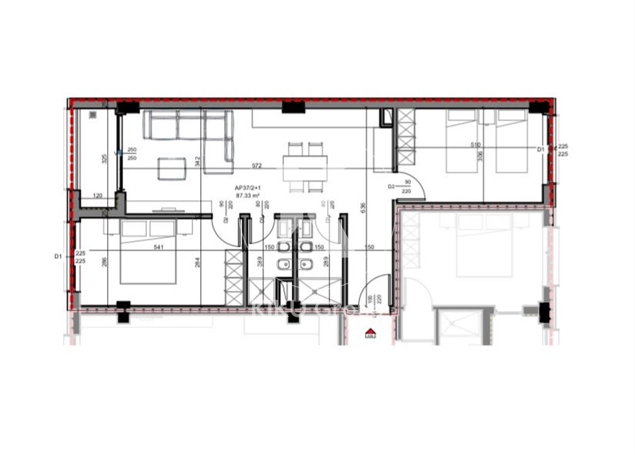 Shitet Apartament 2+1+2