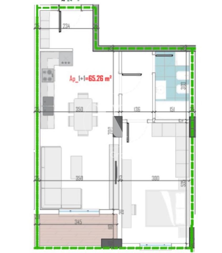 Apartment 1+1 for sale in Paskuqan.