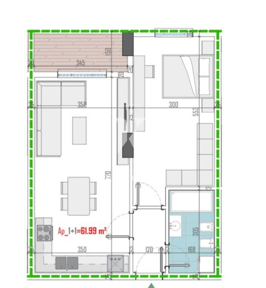 Apartment 1+1 for sale in Paskuqan.
