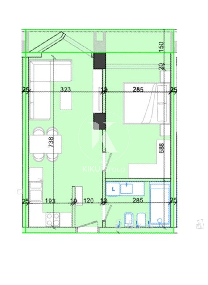 Shitet Apartament 1+1 – Viva 3, pranë Globe, Tiranë