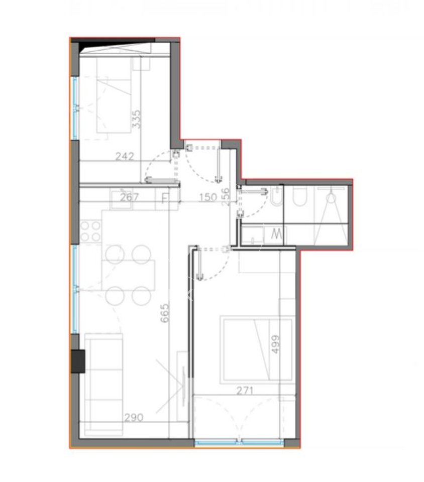 Appartamento 2+1 in Vendita con Vista Mare – Square Village, Drimadhë