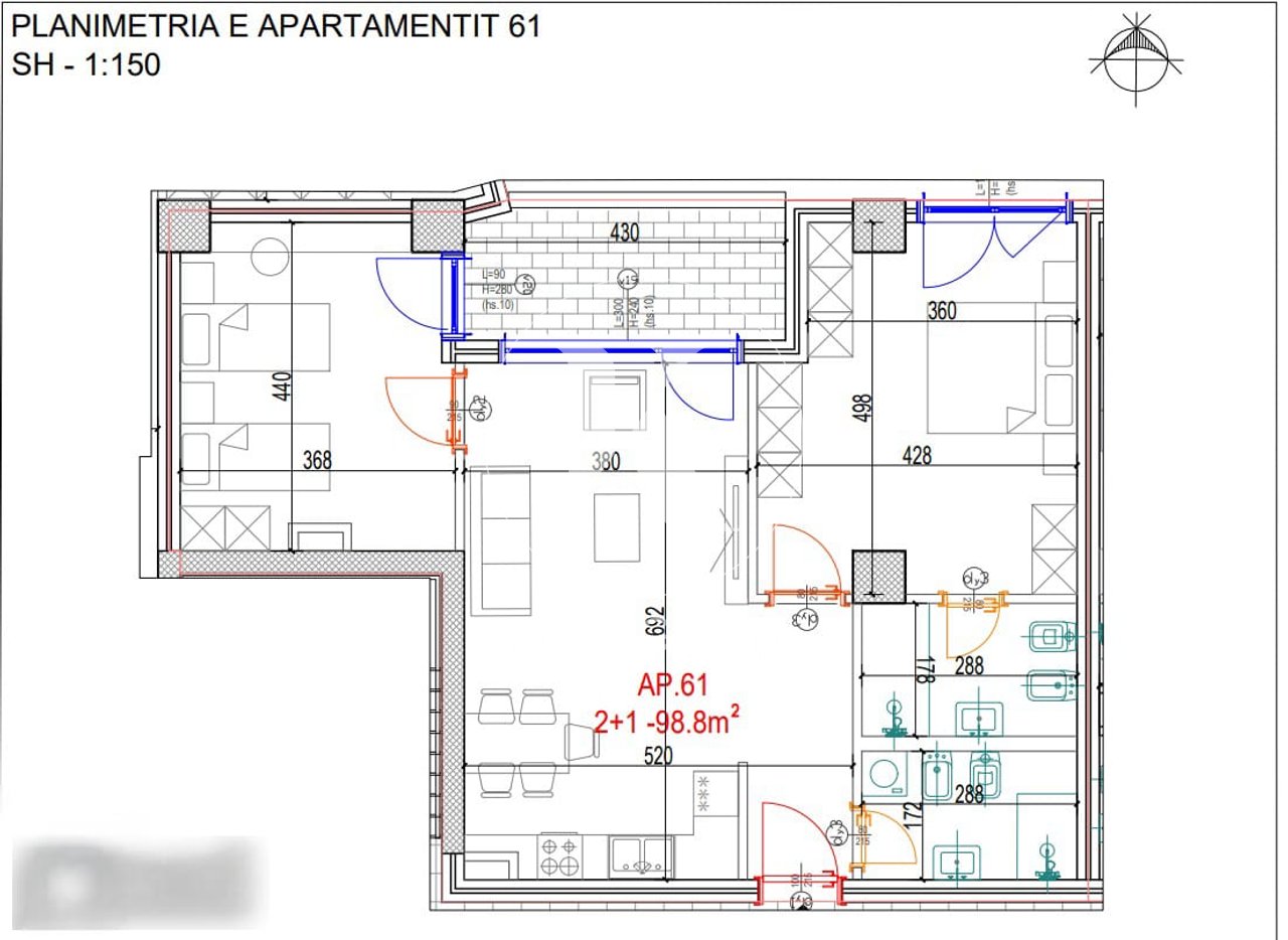 APARTAMENT 2+1 NE SHITJE - DON BOSKO