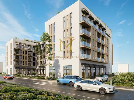 Apartament 1+1 per shitje. Kompleks rezidencial në ndërtim me pishinë.