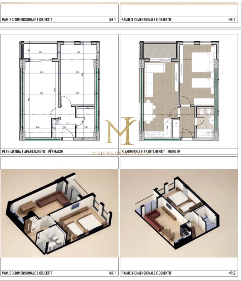 Apartament 1+1 per shitje. Kompleks rezidencial në ndërtim me pishinë.