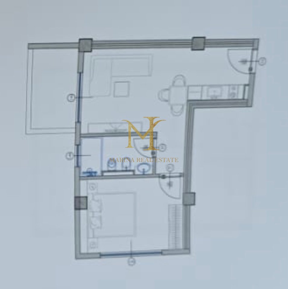 Appartamento 1+1 a Golem, Durres. Nuovo Edificio, completamento 2027. 59m2.