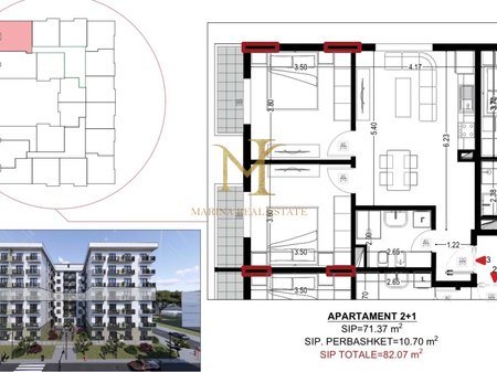 SHITET APARTAMENT 2+1 Golem, Kavaje. Pallati i Ri, perfundimi prill 2027.