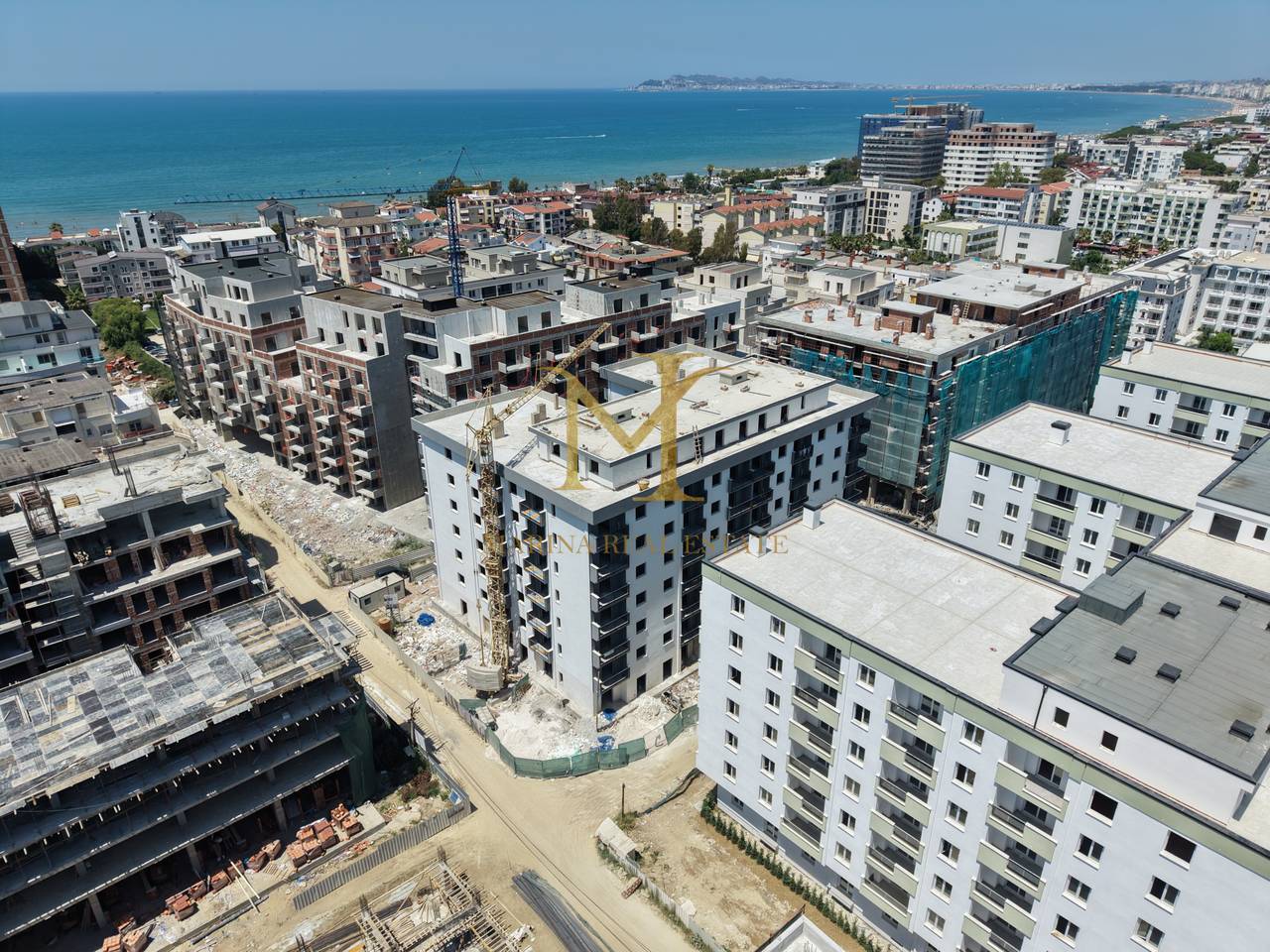 Appartamento 1+1 in vendita, nuovo edificio a Golem. 250m dal mare.