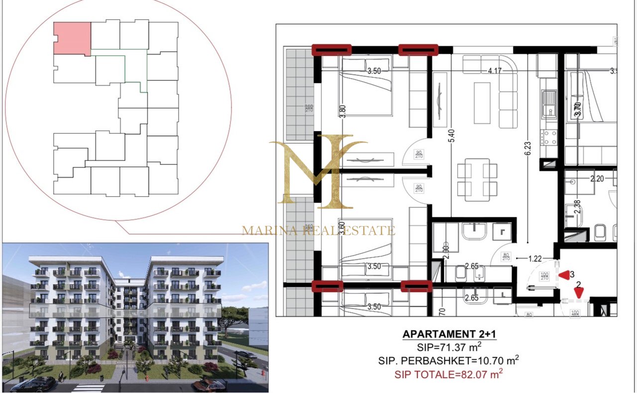 SHITET APARTAMENT 2+1 Golem, Kavaje. Pallati i Ri, perfundimi prill 2027.