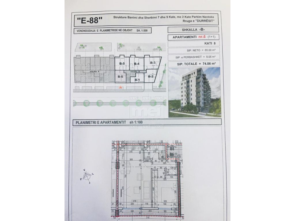Ne Laprake, Shiten Apartamente 1+1, 2+1, 3+1.