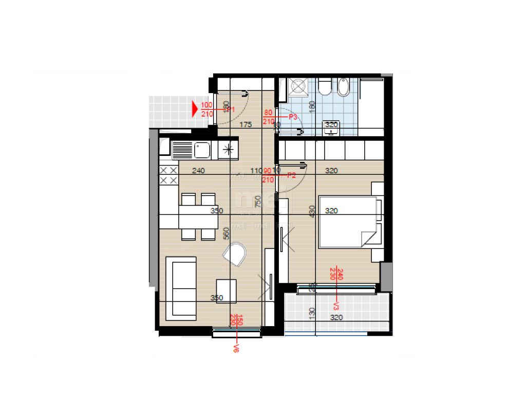 SHITET APARTAMENT 1+1 TEK REZIDENCA ZIRKON.