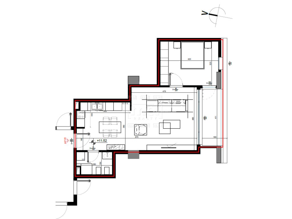 Shitet apartament 1+1, tek Farmacia nr 10. 0