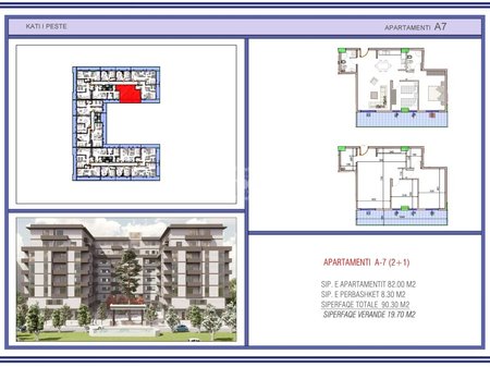 SHITET APARTAMENT 2+2 ME BALLKON TË MADH NE GOLEM