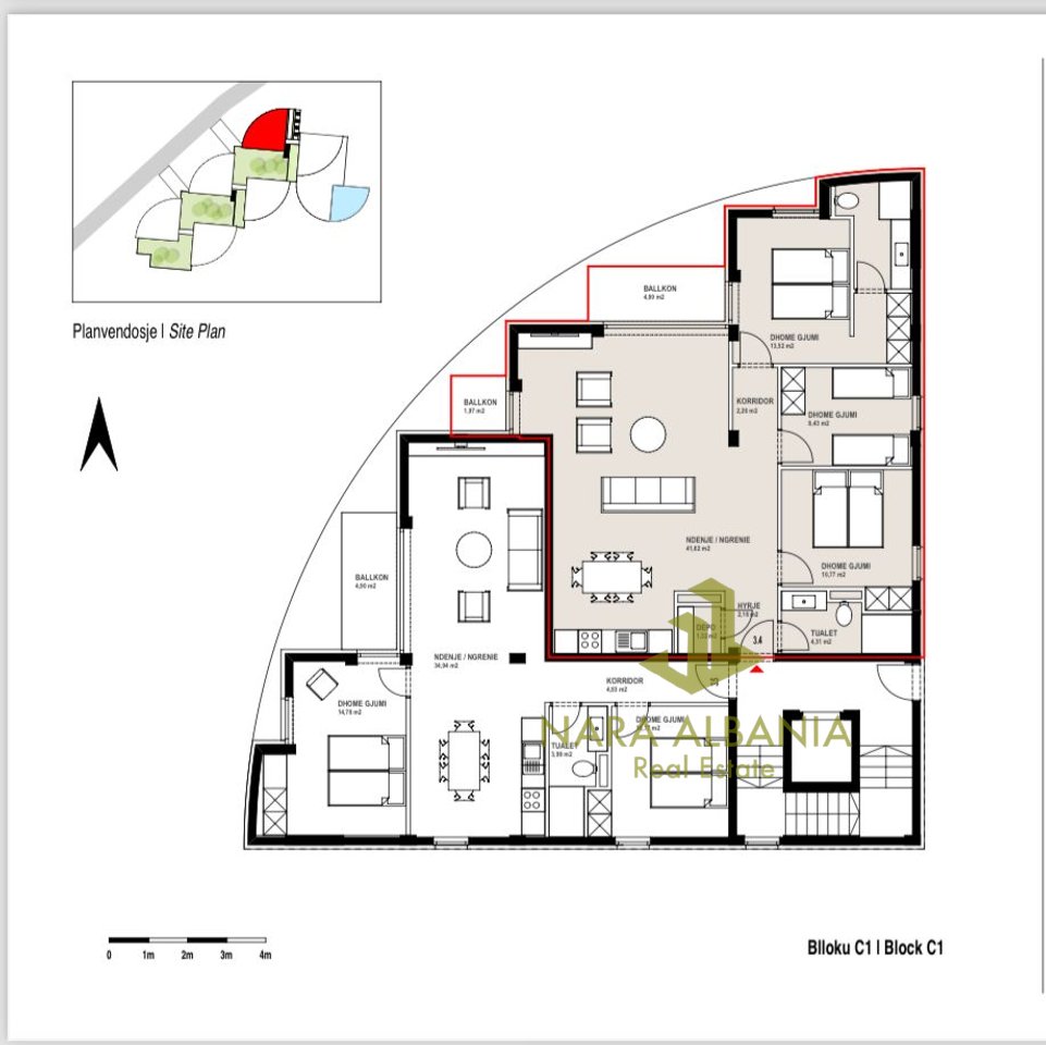 Apartament 3+1 ne shitje, Kepi Rodonit