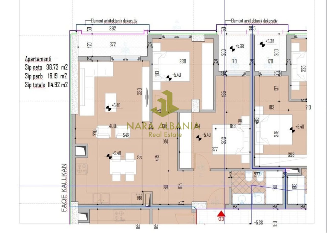 Apartament 2+1 për shitje në Brryli, Tiranë - 172,500 € | 115 m²