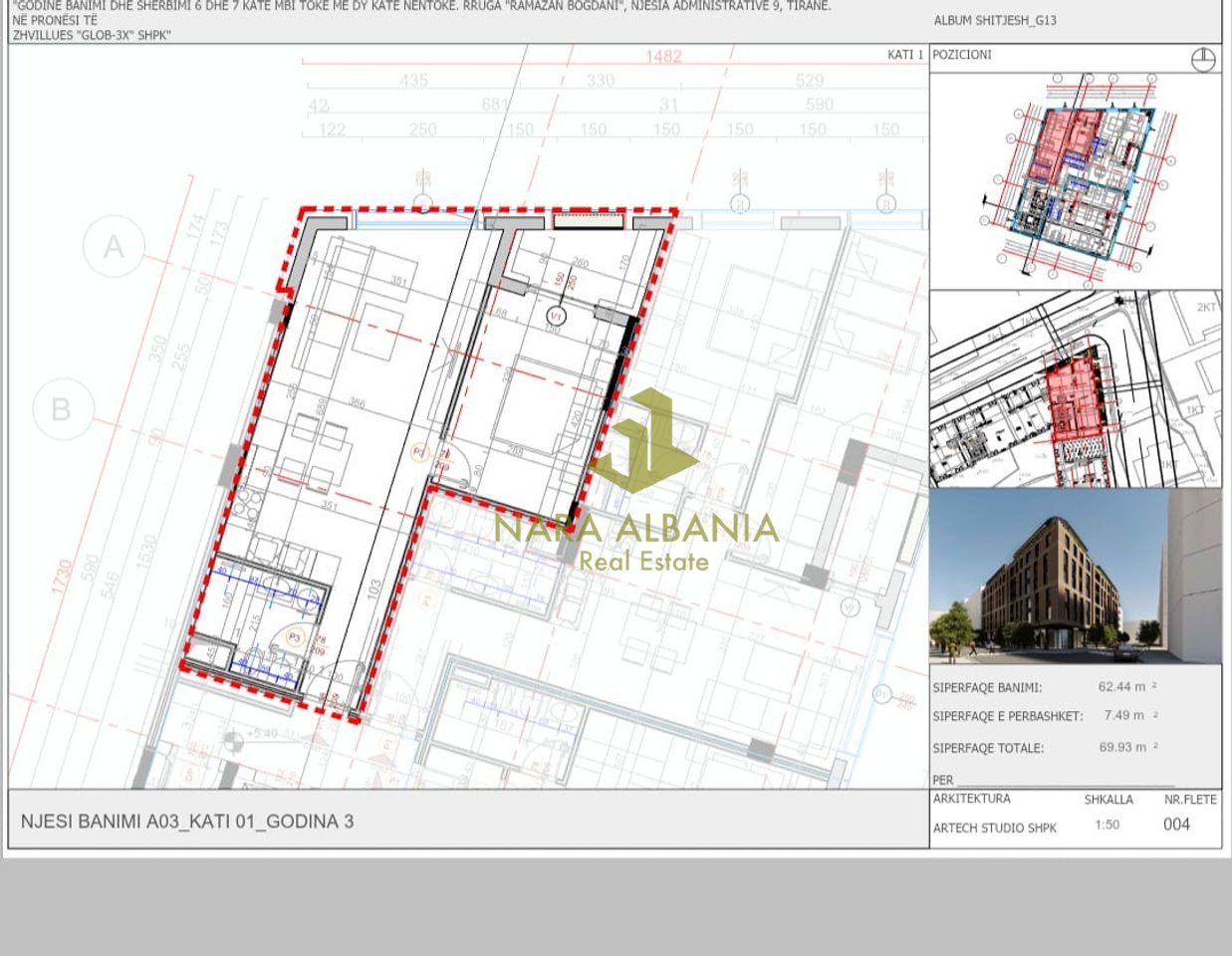 1+1 apartment for sale in Siri Kodra, Tirana - €104,900 | 69.93 m²