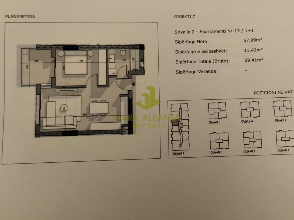 Apartament 1+1 për shitje në Rruga "5 Maji", Tiranë - 1450 € m²