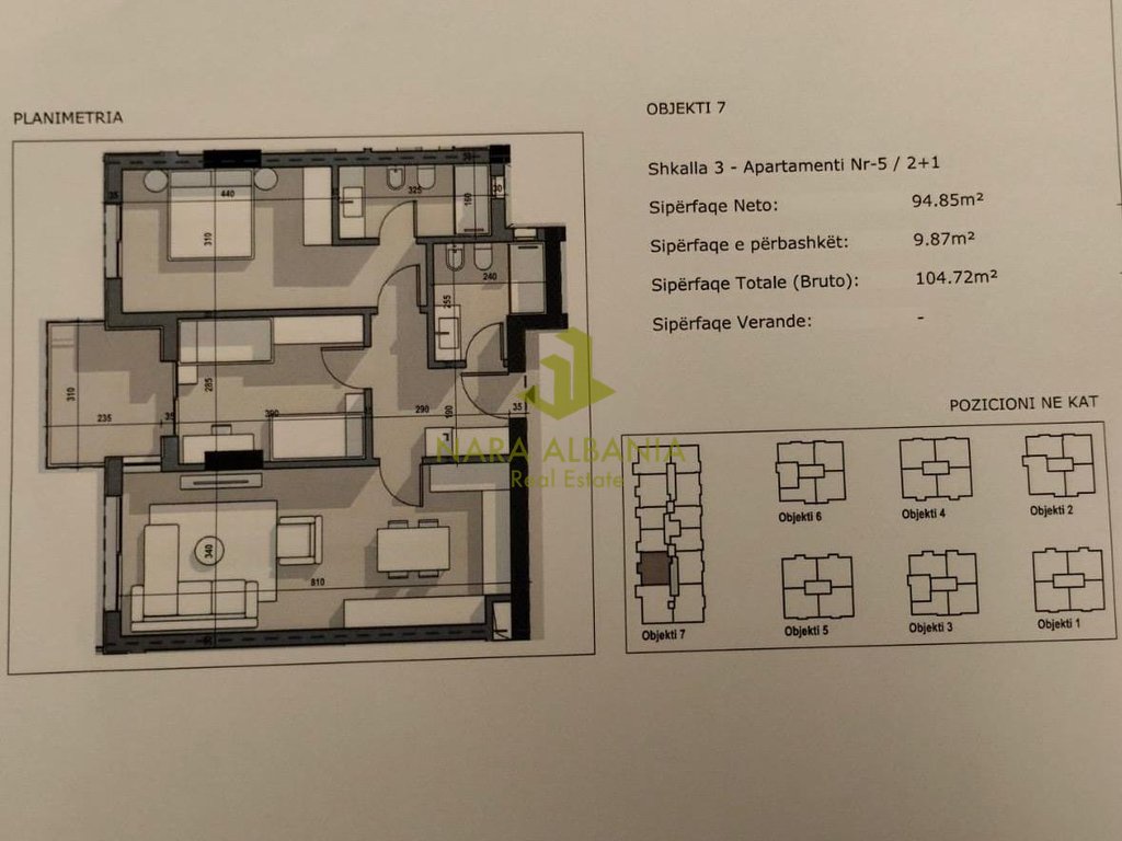 Apartament 2+1 për shitje në Rruga "5 Maji", Tiranë - 1450 € m²