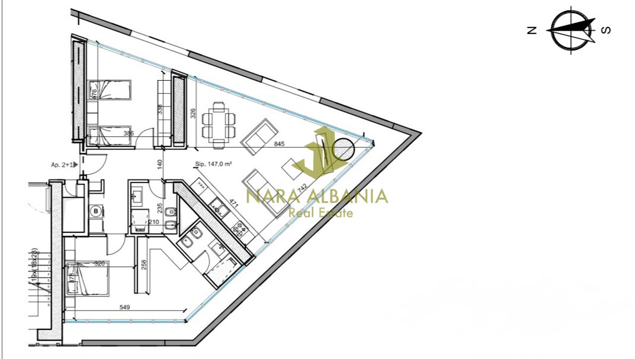 APARTMENT 2+1 FOR SALE | "XHENFIZE KEKO" STREET, PORCELAN