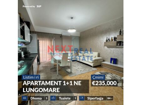 APARTMENT 1+1 FOR SALE WITH SIDE SEA VIEW ON THE PROMENADE, VLORE