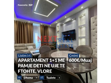 JEPET ME QERA APARTAMENT LUKSOZ 1+1 ME PAMJE DETI NE UJE TE FTOHTE, VLORE