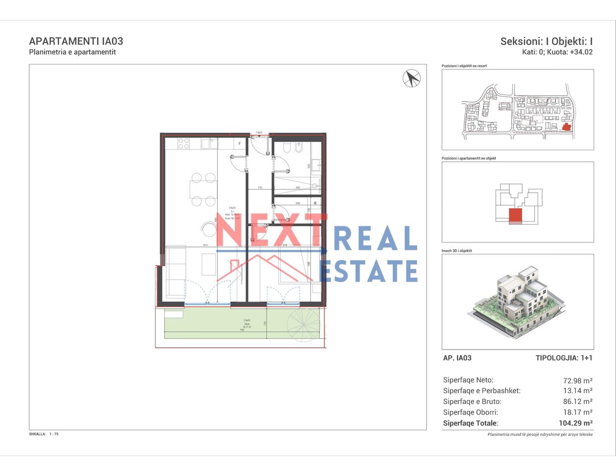 OCCASIONE! APPARTAMENTO 1+1 NEL RESIDENCE "SQUARE VILLAGE", DHERMI