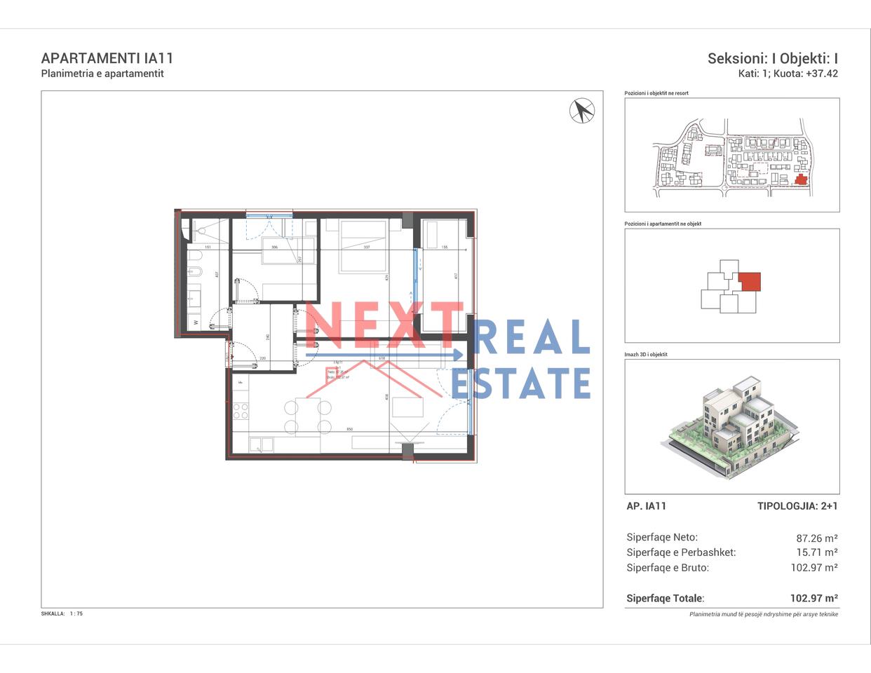 OPPORTUNITY! 2+1 APARTMENT IN “VILLAGE SQUARE” RESIDENCE, DHERMI