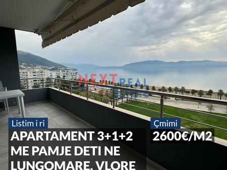 APARTMENT FOR SALE 3+1+2 WITH SEA VIEW IN LUNGOMARE, VLORA