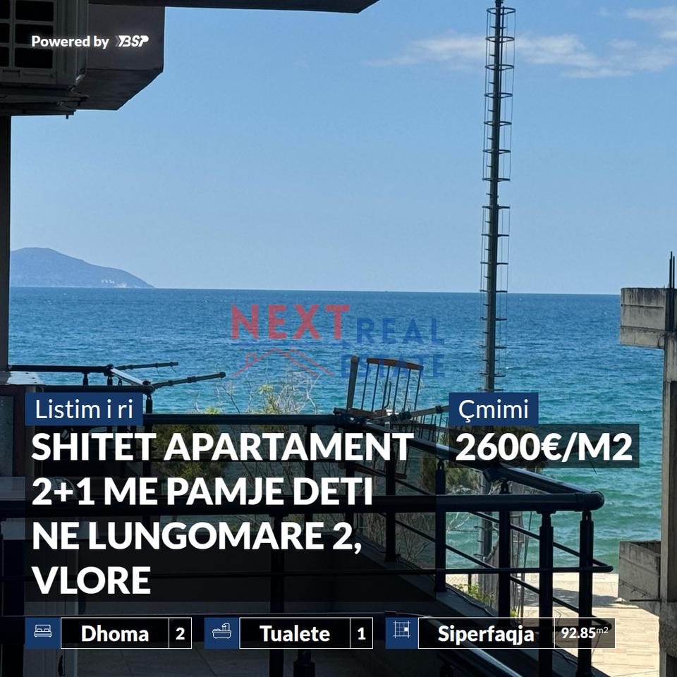 APPARTAMENTO 2+1 IN VENDITA CON VISTA MARE IN LUNGOMARE 2, VALONA