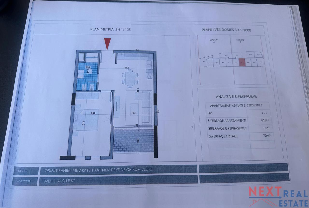APARTMENT 1+1 FOR SALE IN ORIKUM, VLORE