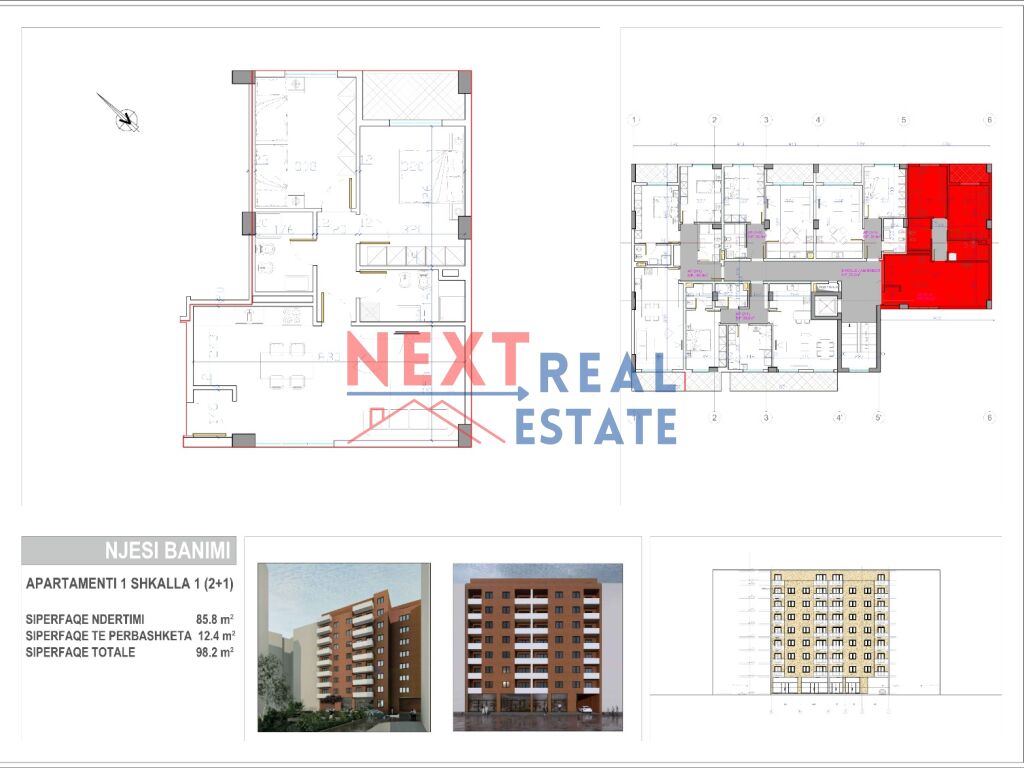 SHITET APARTAMENT 2+1 PRANE BOLV OIL, NE VLORE
