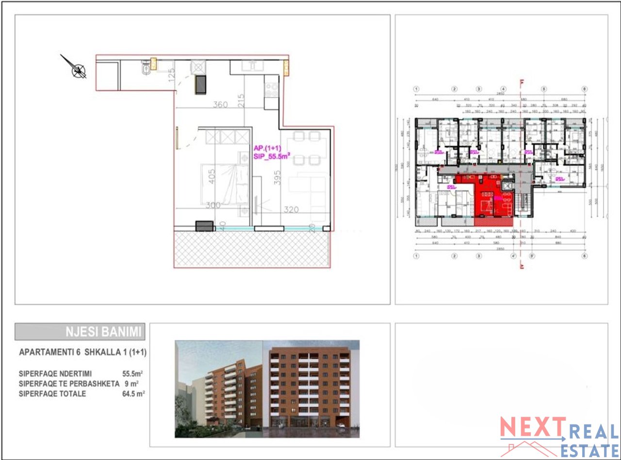 SHITET APARTAMENT 1+1 PRANE BOLV OIL, NE VLORE