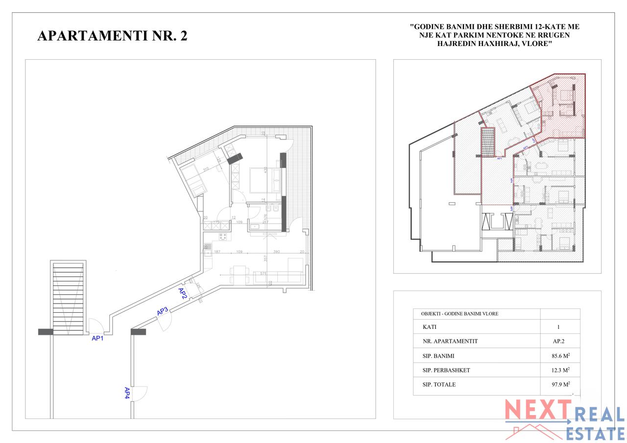 SHITET APARTAMENT 2+1 NE VLORE