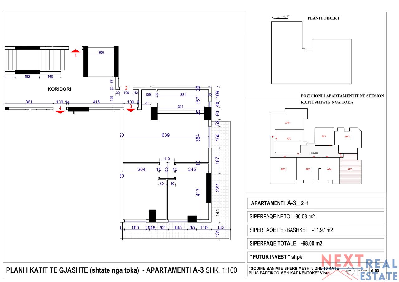 APARTMENT 2+1 FOR SALE – ORTHODOX CHURCH, VLORE