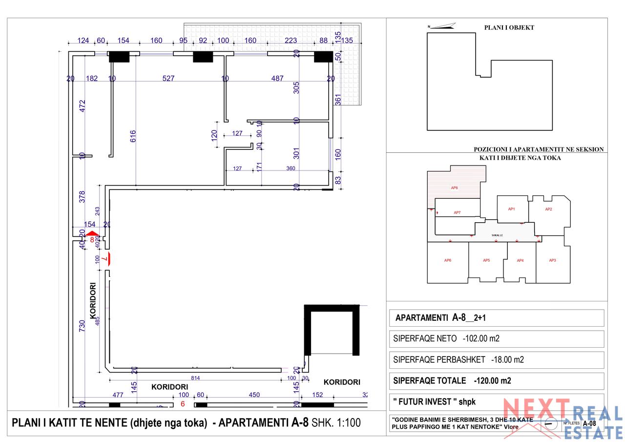 APARTMENT 2+1 FOR SALE – ORTHODOX CHURCH, VLORE