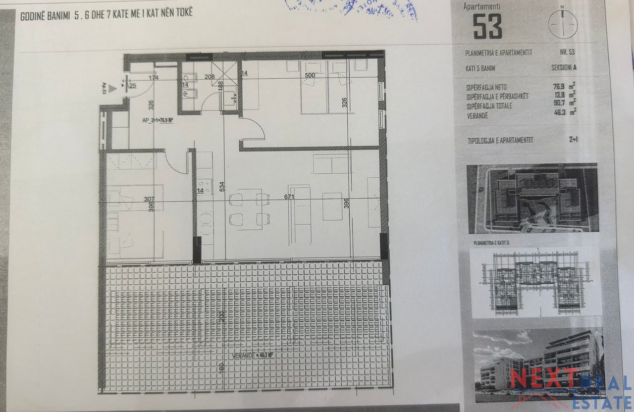 APARTMENT 2+1 WITH VERANDA FOR SALE IN ORIKUM, VLORE