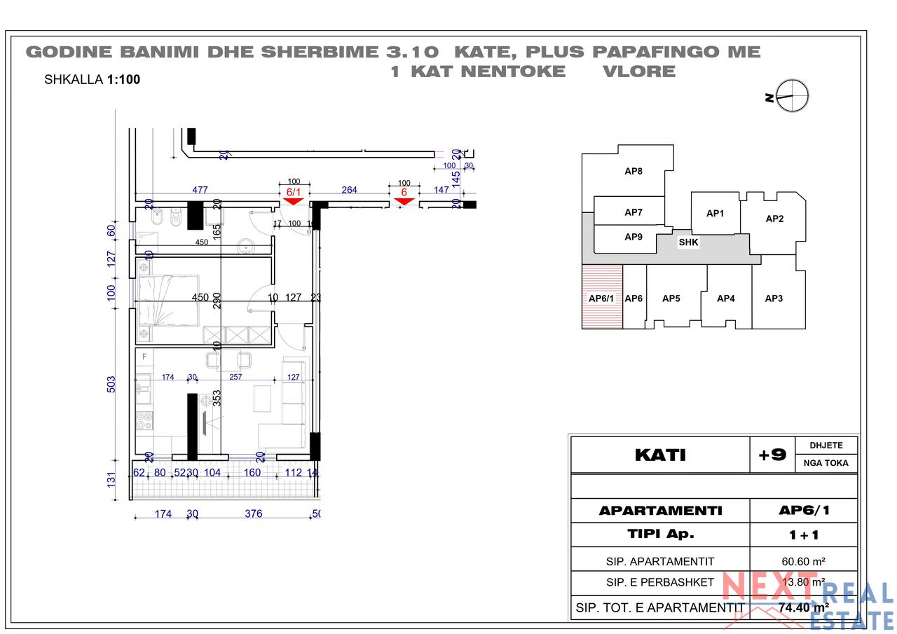SHITET APARTAMENT 1+1 NE VLORE