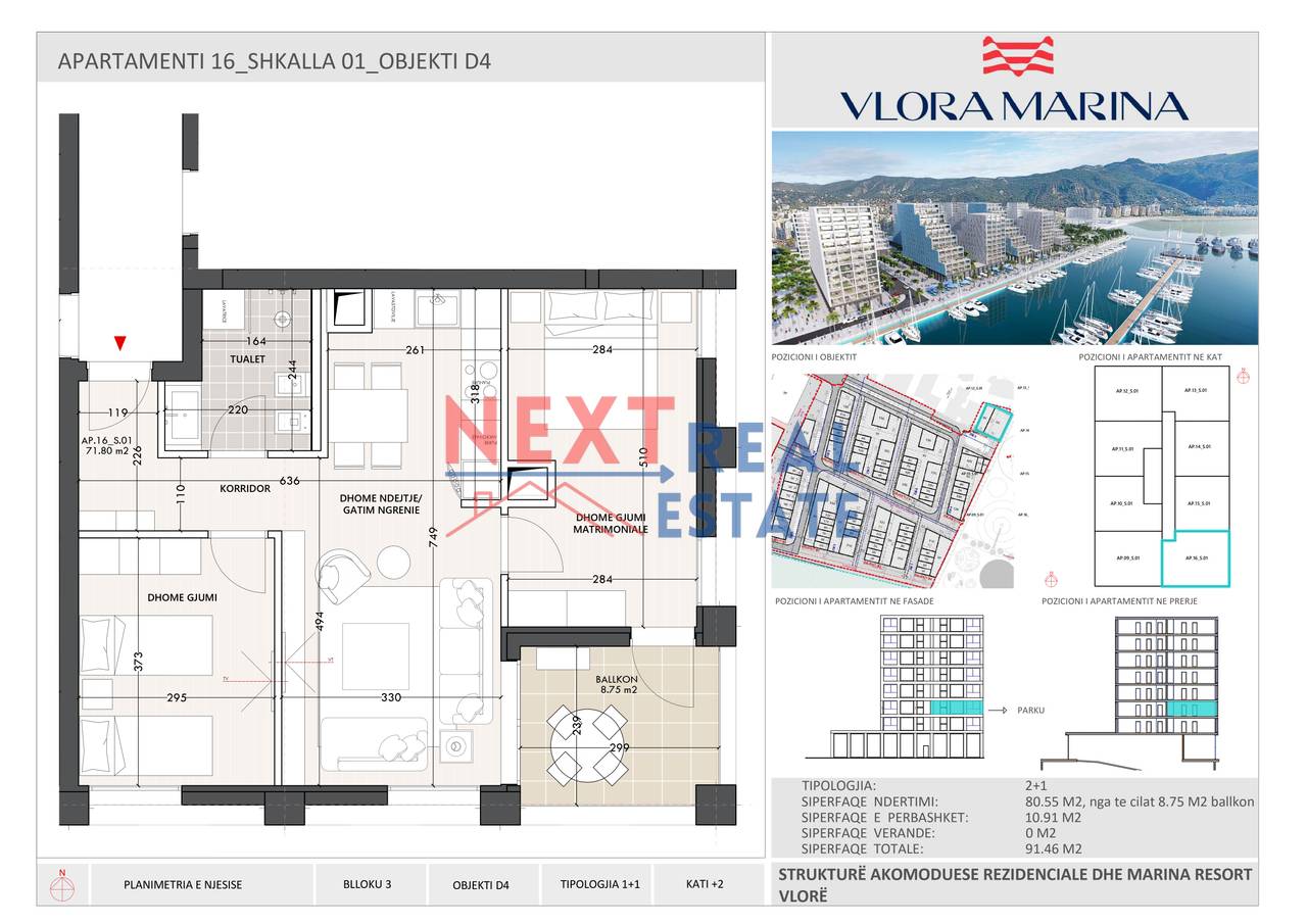 APARTMENT 2+1 IN VLORA MARINA