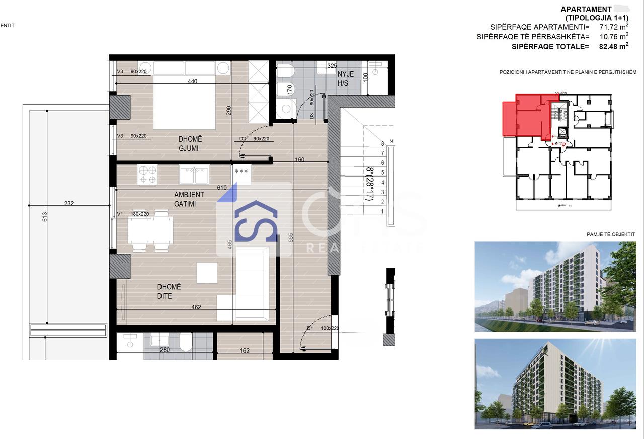 Shitet apartament 1+1 te ish Fusha e Aviacionit (Pepa Group) Cmimi : 113.350€