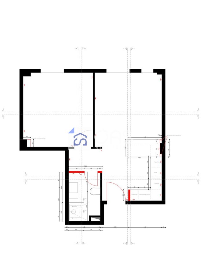 1+1 apartment for rent at the Train Station 90,000 lek.