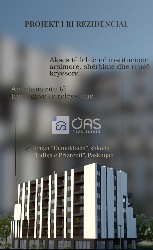 Apartment 1+1 for sale in Paskuqan