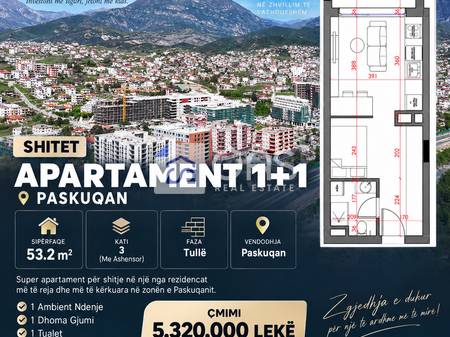 Vendesi in vendita 1+1 Paskuqan