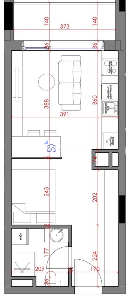 Apartment 1+1 for sale Paskuqan