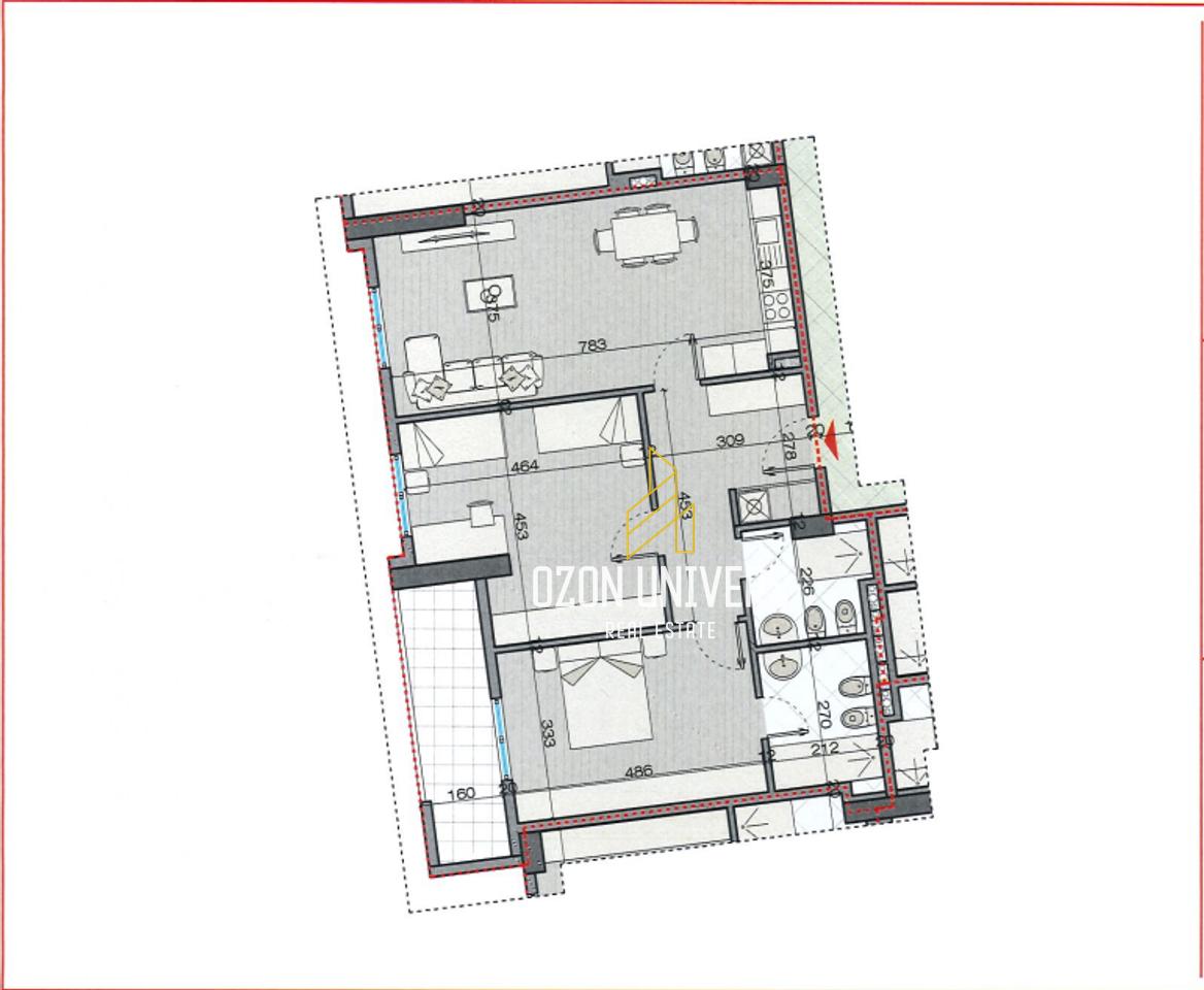 OFFER! 2+1+2 Apartment for sale at Boulevard Kashar!